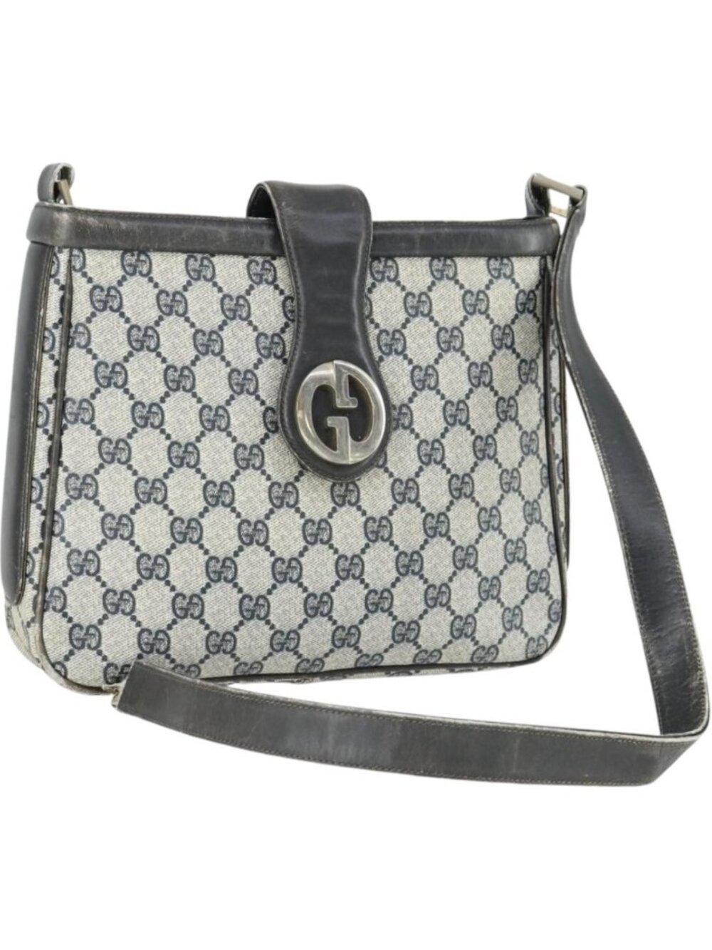 GUCCI GG Supreme Shoulder Bag PVC Navy